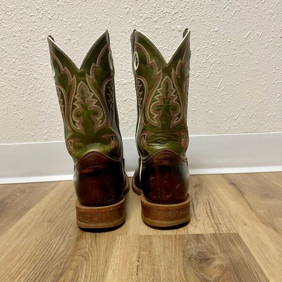 Justin Mens Square Toe Casual Work Boots Brown Green Size 11.5 D - style BR307 - Picture 5 of 14